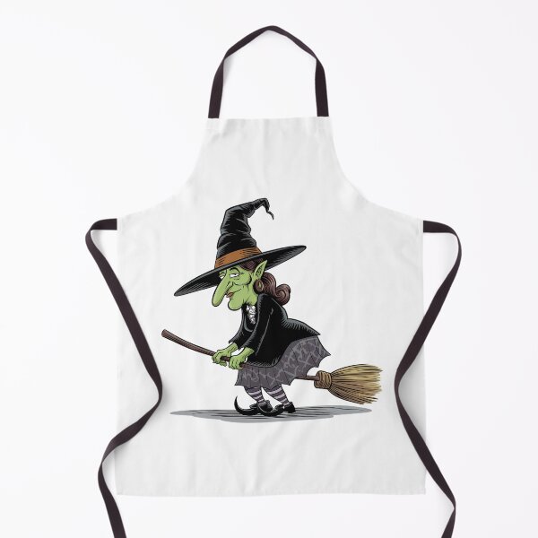 Item preview, An old green witch with a broom. designed and sold by Joseph Hail.
