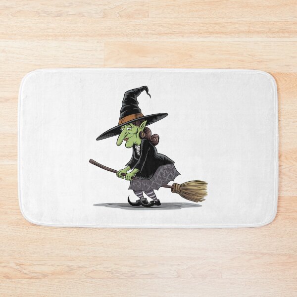 Item preview, An old green witch with a broom. designed and sold by Joseph Hail.