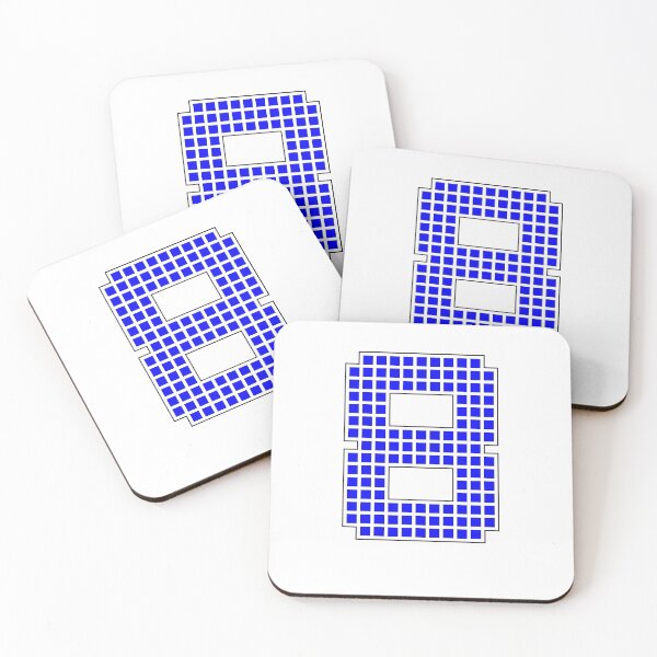Item preview, Number 8 - Blue Pixel Block Character designed and sold by PixelGlyphs.