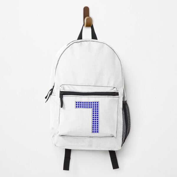Item preview, Number 7 - Blue Pixel Block Character designed and sold by PixelGlyphs.