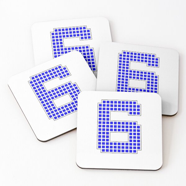 Item preview, Number 6 - Blue Pixel Block Character designed and sold by PixelGlyphs.