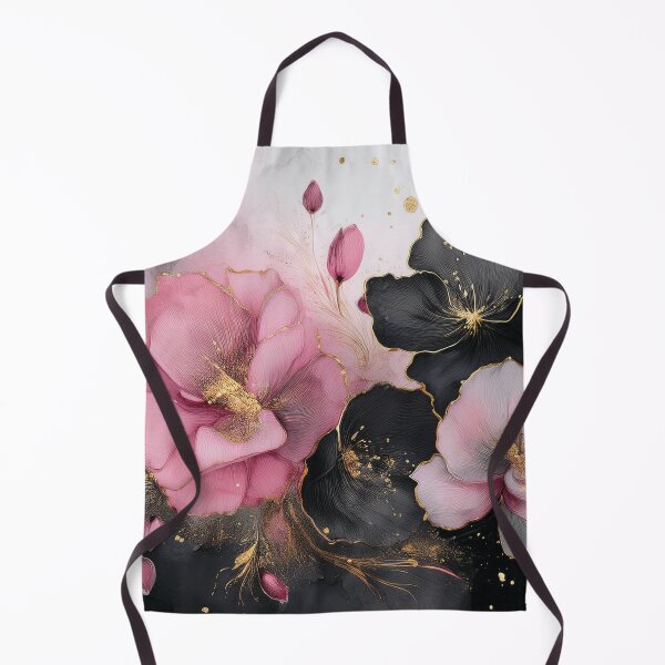 Item preview, DUSTY PINK VINTAGE FLOWERS 2, pink and gold wildflower watercolour garden, blush pink alcohol ink effect, pastel pink floral spring painting designed and sold by navitalidesign.