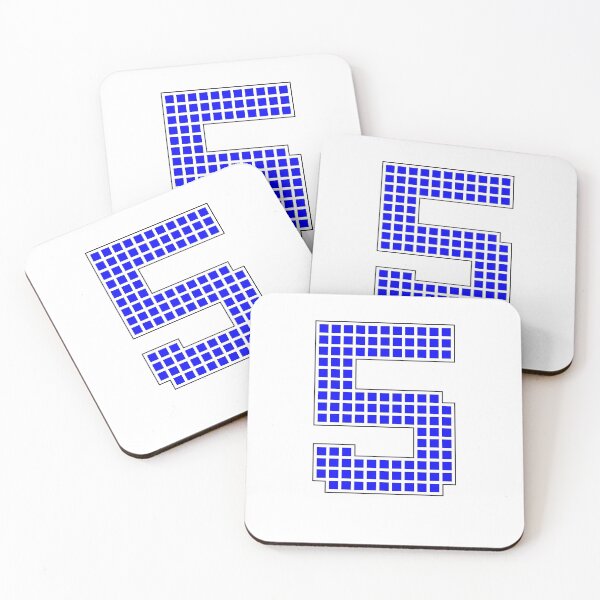 Item preview, Number 5 - Blue Pixel Block Character designed and sold by PixelGlyphs.