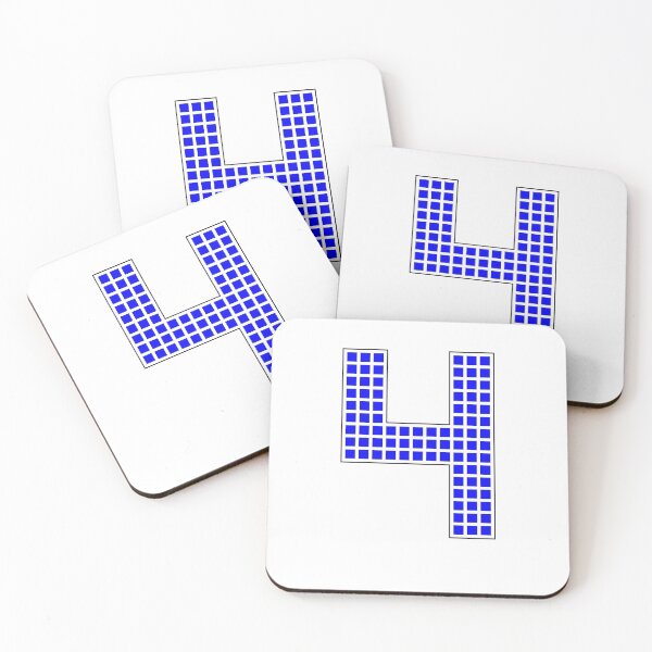 Item preview, Number 4 - Blue Pixel Block Character designed and sold by PixelGlyphs.