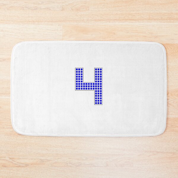 Item preview, Number 4 - Blue Pixel Block Character designed and sold by PixelGlyphs.