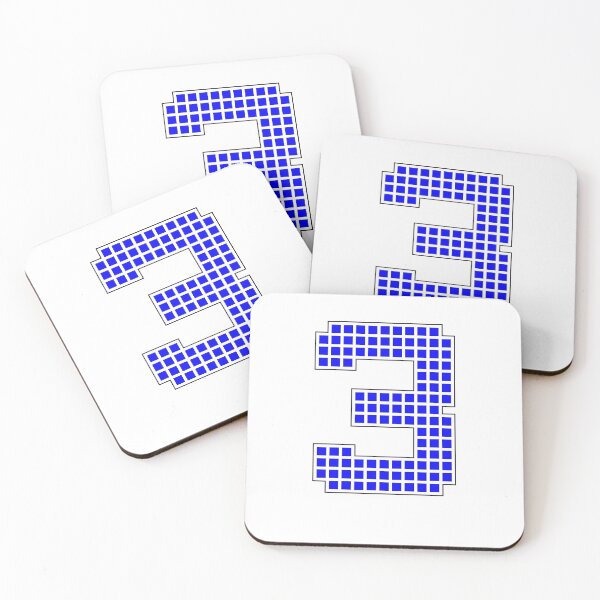 Item preview, Número 3 - Personaje de bloque de píxeles azules designed and sold by PixelGlyphs.