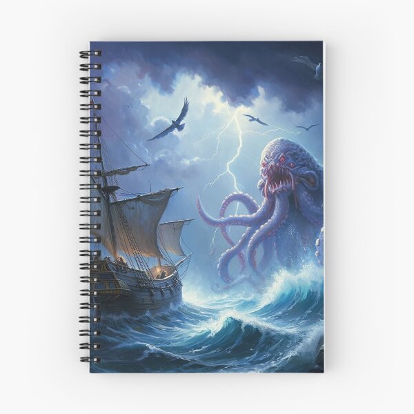 Item preview, Edritch Kracken Beast  monster of the sea art after JMW Turner painting designed and sold by Vintage Designs +.