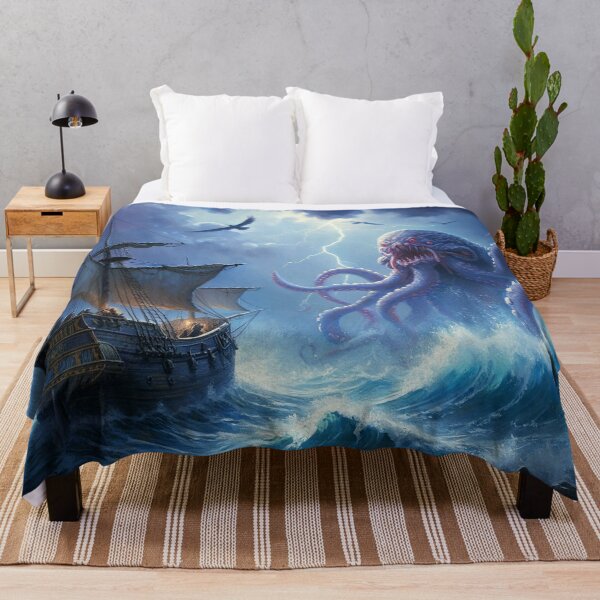 Item preview, Edritch Kracken Beast monster of the sea art after JMW Turner painting designed and sold by Vintage Designs +.