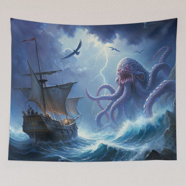 Item preview, Edritch Kracken Beast  monster of the sea art after JMW Turner painting designed and sold by Vintage Designs +.
