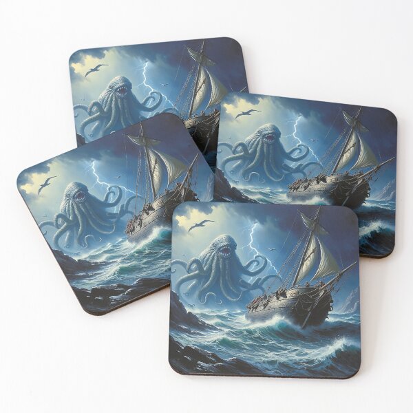 Item preview,  Edritch Kracken Beast  monster of the sea art after JMW Turner painting designed and sold by Vintage Designs +.