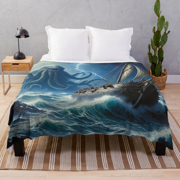 Item preview, Edritch Kracken Beast monster of the sea art after JMW Turner painting designed and sold by Vintage Designs +.