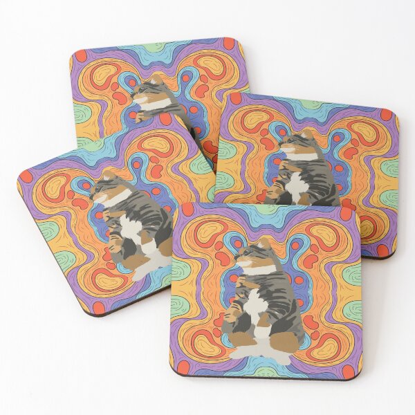 Item preview, Cat in a Colorful Dreamscape designed and sold by ProfMigo.