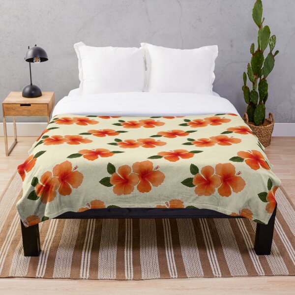 Item preview, Vibrant Orange Hibiscus Floral Pattern designed and sold by LuxChu.