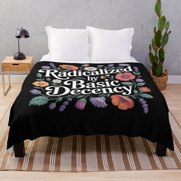 Item preview, Radicalized By Basic Decency Women Floral Funny Democracy designed and sold by clothesy7.