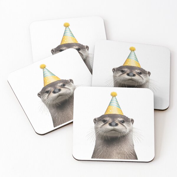 Item preview, Cute Otter with Party Hat Birthday Celebration designed and sold by LazyOwlStore.
