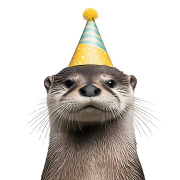 Vorschaubild zum Design Niedlicher Otter mit Partyhut Geburtstagsfeier von LazyOwlStore