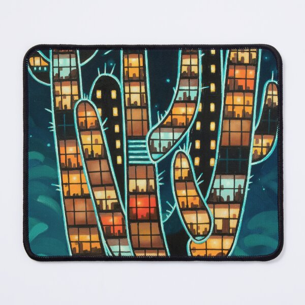 Item preview, Cactus apartment fantasy oil painting designed and sold by Yue Zeng Art Studio.