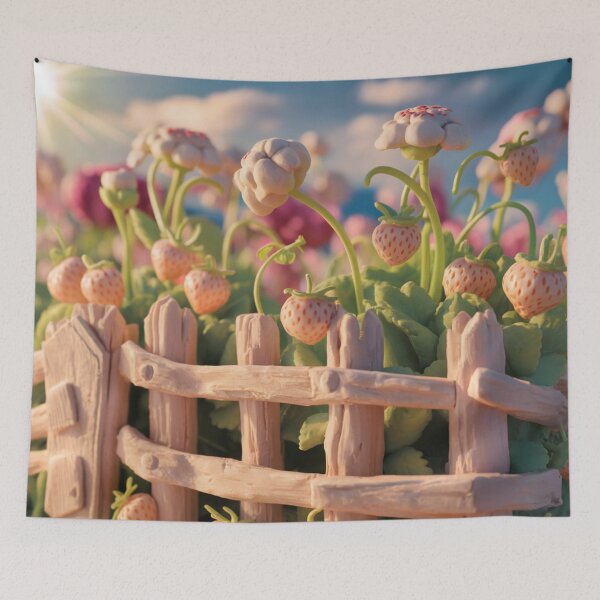 Item preview, Strawberries behind the fence, plasticine. designed and sold by elegantpaterns.