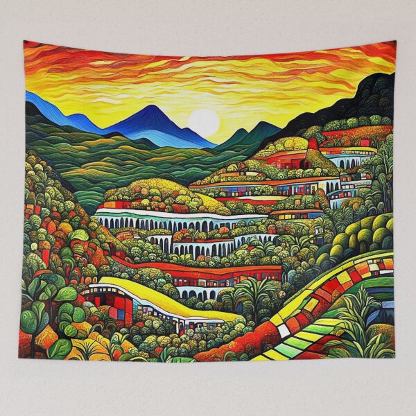 Item preview, Terraced Landscape Sunset 1 designed and sold by George Hutton Hunter.