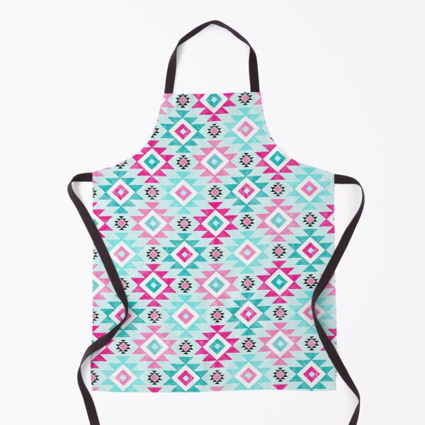 Item preview, Southwest Aztec Geometric Shapes Hot Pink and Turquoise Blue designed and sold by KrisInStitches.