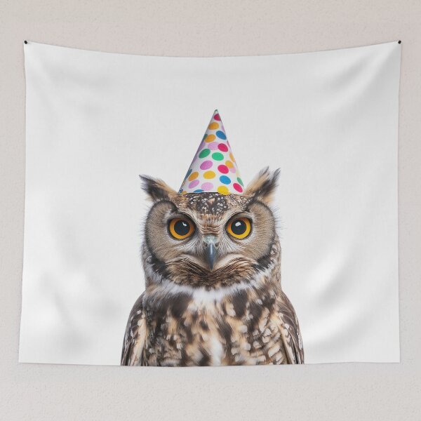 Item preview, Cute Owl with Party Hat Birthday Celebration designed and sold by LazyOwlStore.