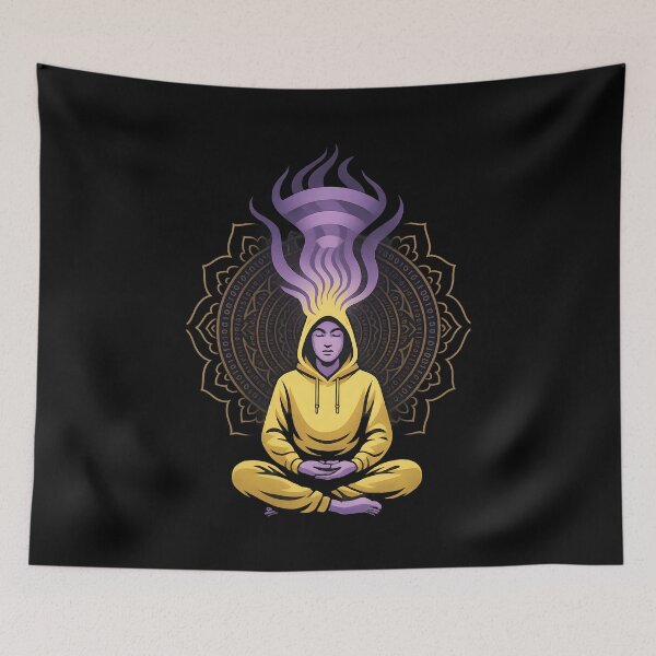 Item preview, Cyber Monk. Wellbeing meditation. Design 1. designed and sold by Shoot-The-Moon.