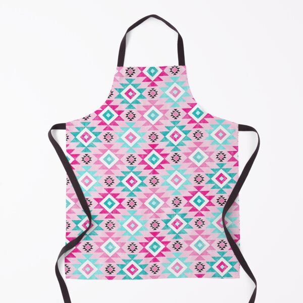 Item preview, Southwest Aztec Geometric Shapes Hot Pink and Turquoise Blue designed and sold by KrisInStitches.