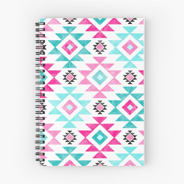 Item preview, Southwest Aztec Geometric Shapes Hot Pink and Turquoise Blue designed and sold by KrisInStitches.