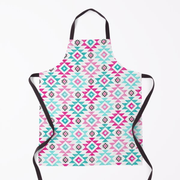 Item preview, Southwest Aztec Geometric Shapes Hot Pink and Turquoise Blue designed and sold by KrisInStitches.