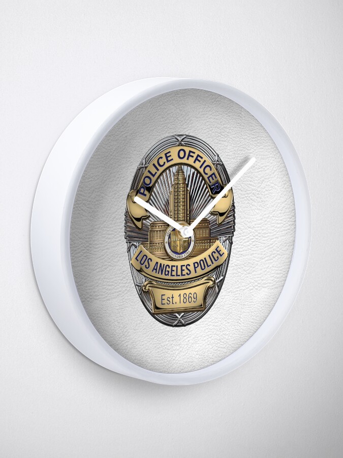 "Los Angeles Police Department LAPD Police Officer Badge over White