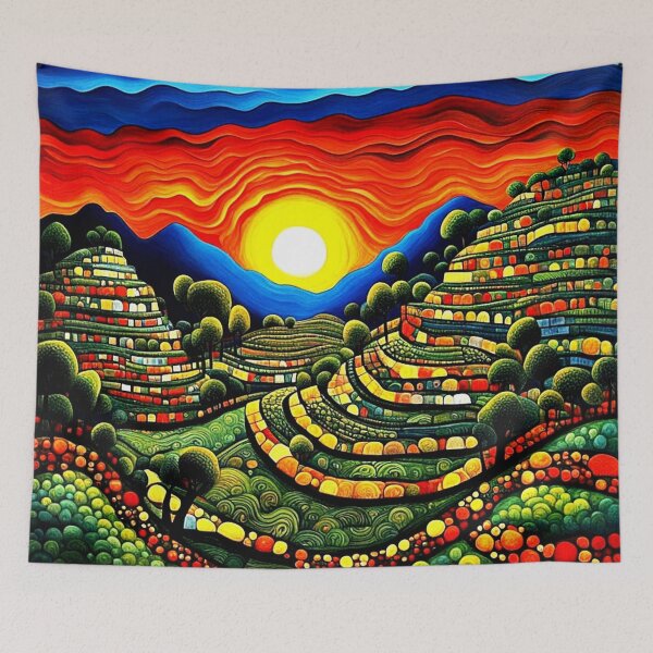 Item preview, Terraced Landscape Sunset 2 designed and sold by George Hutton Hunter.