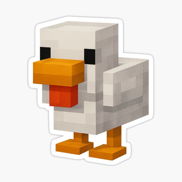 Vista previa del artículo con la obra «Pollo inspirado en Minecraft - Arte de píxeles en bloques», diseñado y vendido por Taylor’sGrabBag.