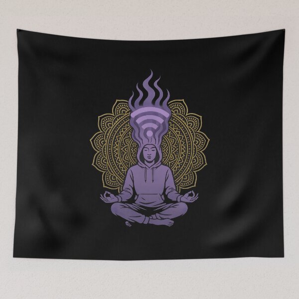 Item preview, Cyber Monk. Wellbeing meditation. Design 2. designed and sold by Shoot-The-Moon.