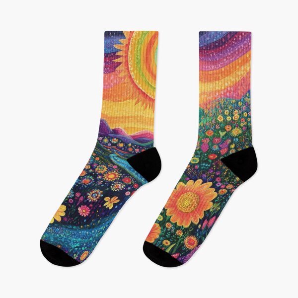 Item preview, Groovy Psychedelic Floral Blooming Sunny Illustration Art  designed and sold by GrinGalore.