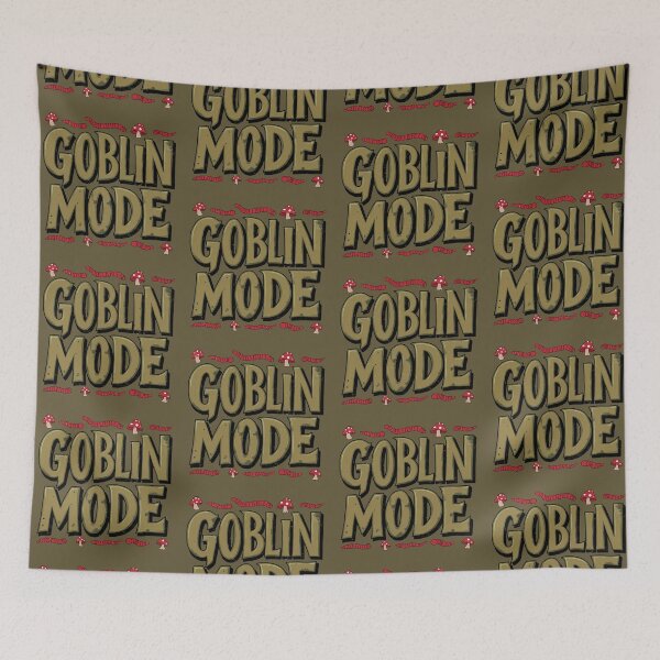 Item preview, Goblincore Goblin mode script with red mushrooms and worms - gift for forest lovers weirdo  designed and sold by Fantasy Cache.