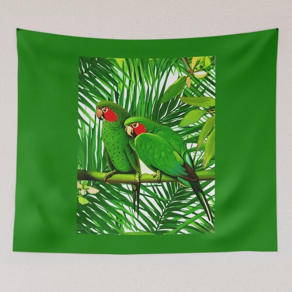 Item preview, Loros africanos verdes y rojos designed and sold by Marymarice.