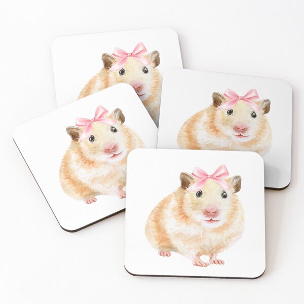 Item preview, Watercolor Hamster with Pink Bow – Cute Coquette Pet Illustration for Soft Girl Era designed and sold by DivinePassion.