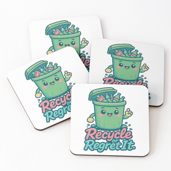 Item preview, Cute Recycle or Regret It Funny Trash Can Eco Design designed and sold by TeeTimeTreasure.