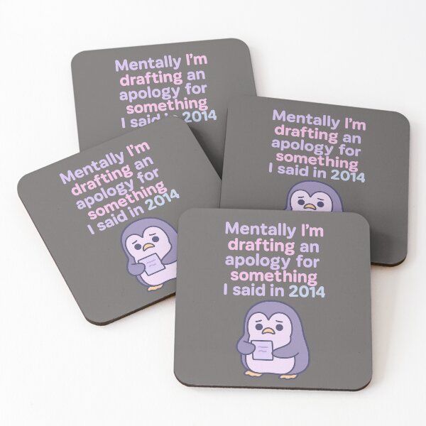 Item preview, Mentally I’m Drafting an Apology – Funny Overthinking Penguin Quote for Anxious Millennials & Introverts designed and sold by Mildly Functional.