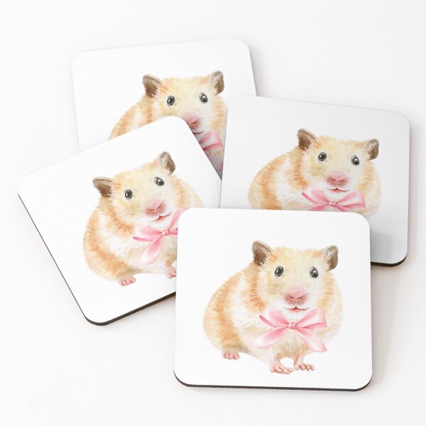 Item preview, Watercolor Hamster with Pink Bow – Cute Coquette Pet Illustration for Soft Girl Era designed and sold by DivinePassion.