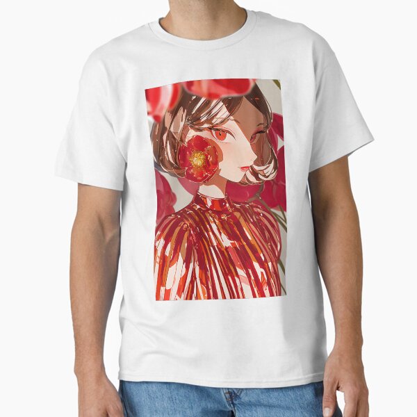 Item preview, Girl and Red Poppy Flower Art Print,Whimsical Decor designed and sold by yinyuecreation.