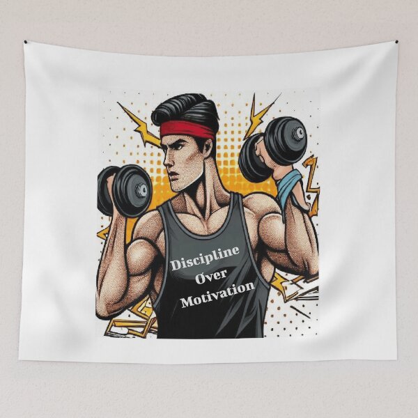 Item preview, Discipline Over Motivation. All for Gym designed and sold by LaModaLoKa01.