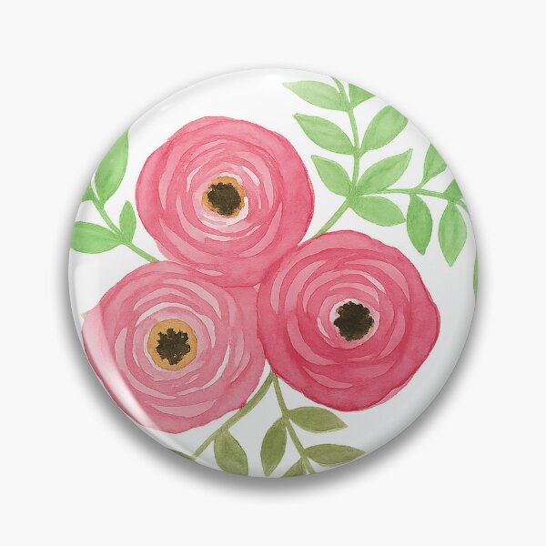 Item preview, Watercolor Ranunculus Trio with Greenery – Transparent Background designed and sold by Pacika.