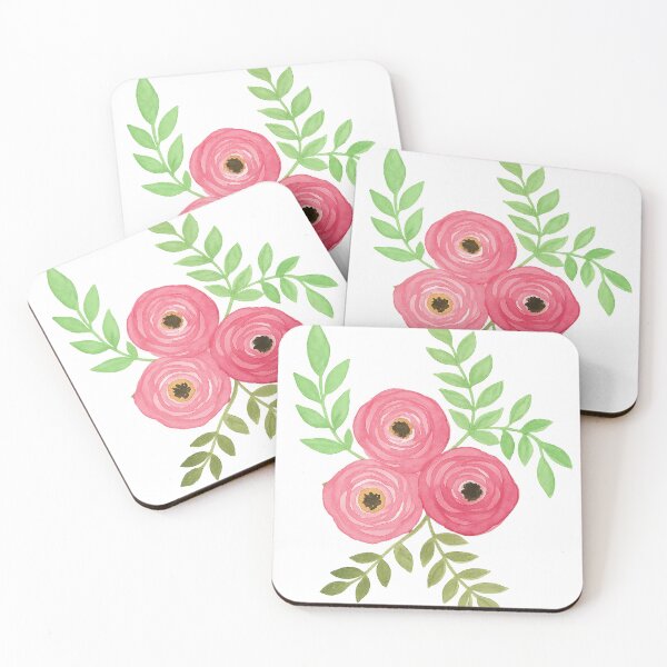 Item preview, Watercolor Ranunculus Trio with Greenery – Transparent Background designed and sold by Pacika.