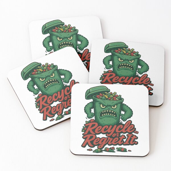 Item preview, Recycle or Regret It Funny Angry Trash Can Eco Design designed and sold by TeeTimeTreasure.