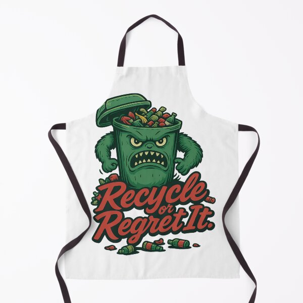 Item preview, Recycle or Regret It Funny Angry Trash Can Eco Design designed and sold by TeeTimeTreasure.