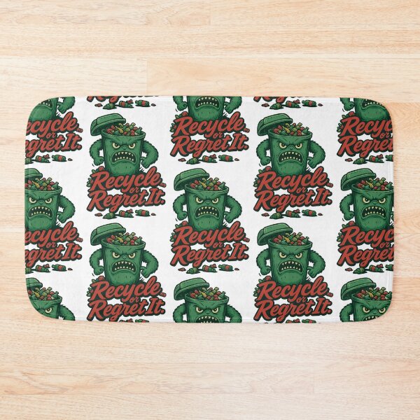 Item preview, Recycle or Regret It Funny Angry Trash Can Eco Design designed and sold by TeeTimeTreasure.