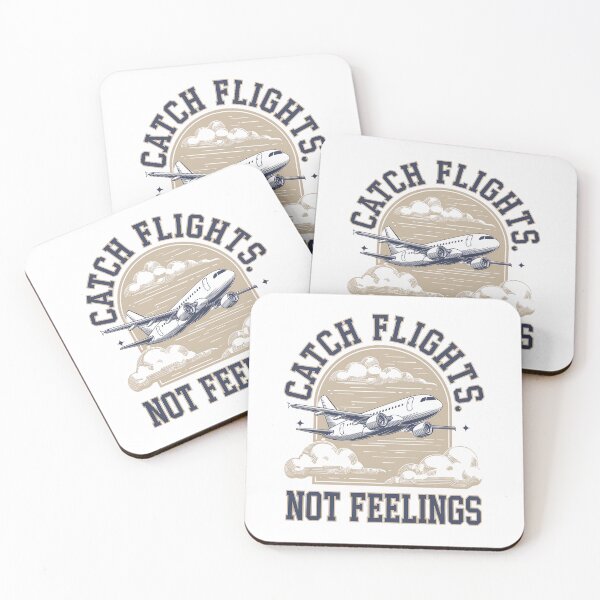 Item preview, Catch Flights Not Feelings Airplane Quote Retro Style designed and sold by Taans-Creation.