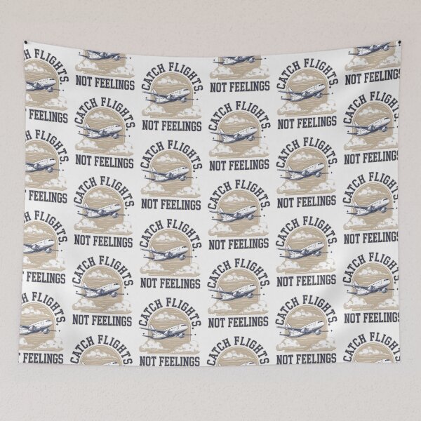 Item preview, Catch Flights Not Feelings Airplane Quote Retro Style designed and sold by Taans-Creation.