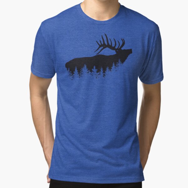 Deer and Evergreens Hunting Tri-blend T-Shirt